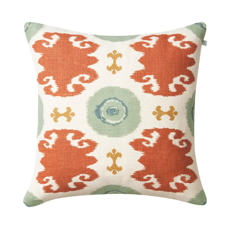 마할 쿠션 커버 50x50 cm, Aqua-heaven blue-apricot-khaki Chhatwal & Jonsson | 샤트왈앤존슨