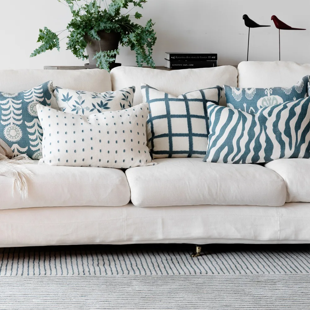 아마르 쿠션 커버 50x50 cm, white-blue-aqua Chhatwal & Jonsson | 샤트왈앤존슨