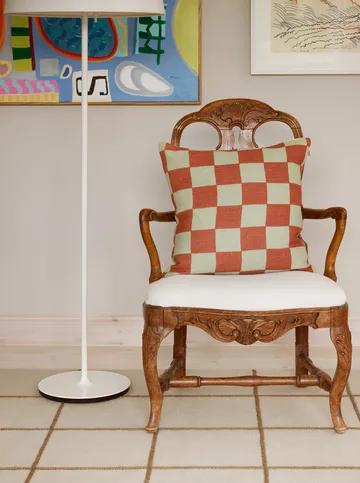 버팔로 체크 - Aqua-apricot orange, 50x50 cm - Chhatwal & Jonsson | 샤트왈앤존슨