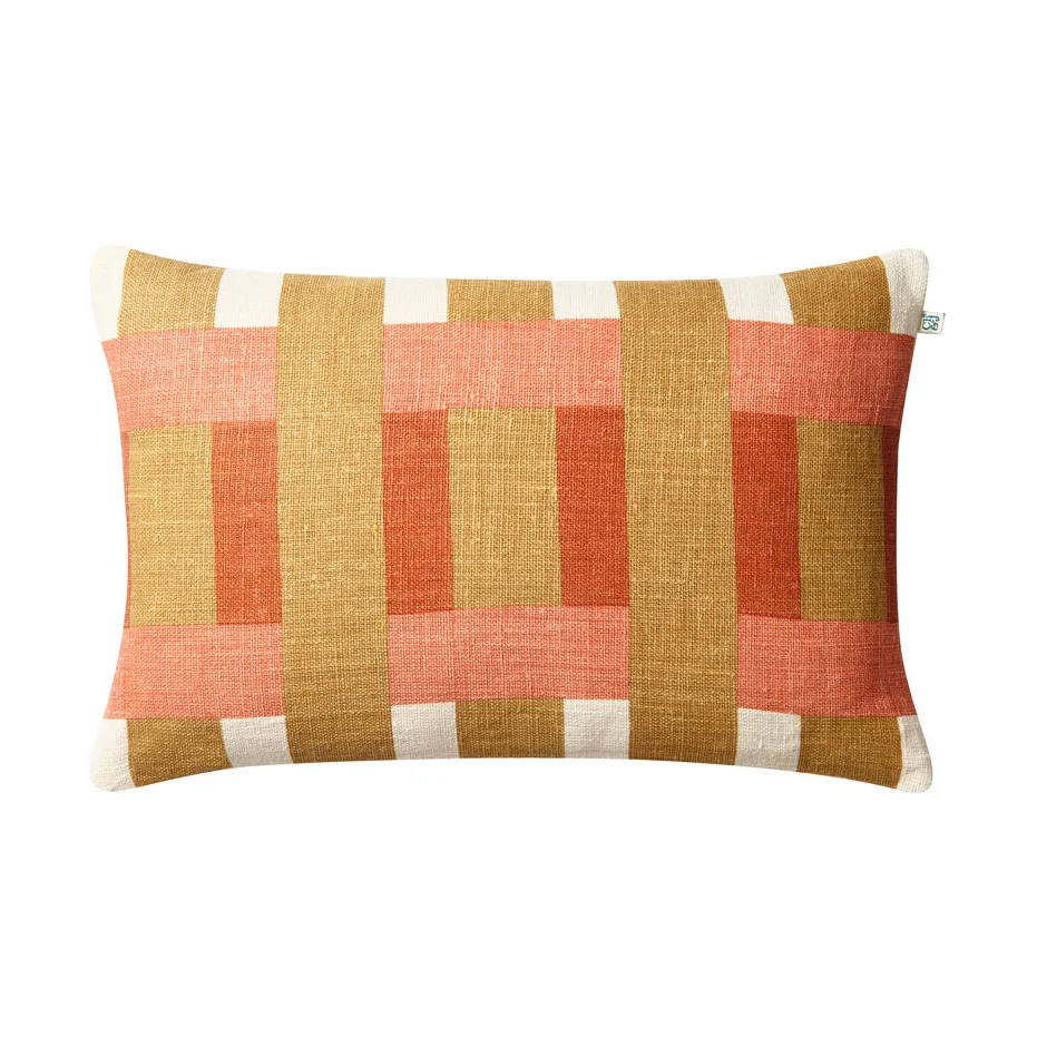 베나라스 쿠션 커버, Khaki-rose-apricot orange, 40x60 cm Chhatwal & Jonsson | 샤트왈앤존슨