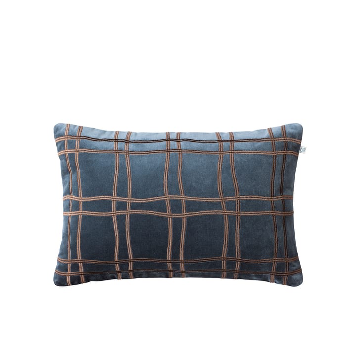 Tattersall 쿠션 - Sea blue/cognac, 60x40 cm - Chhatwal & Jonsson | 샤트왈앤존슨