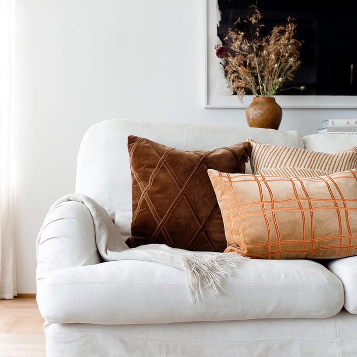 Tattersall 쿠션, Sea blue/cognac, 60x40 cm Chhatwal & Jonsson | 샤트왈앤존슨