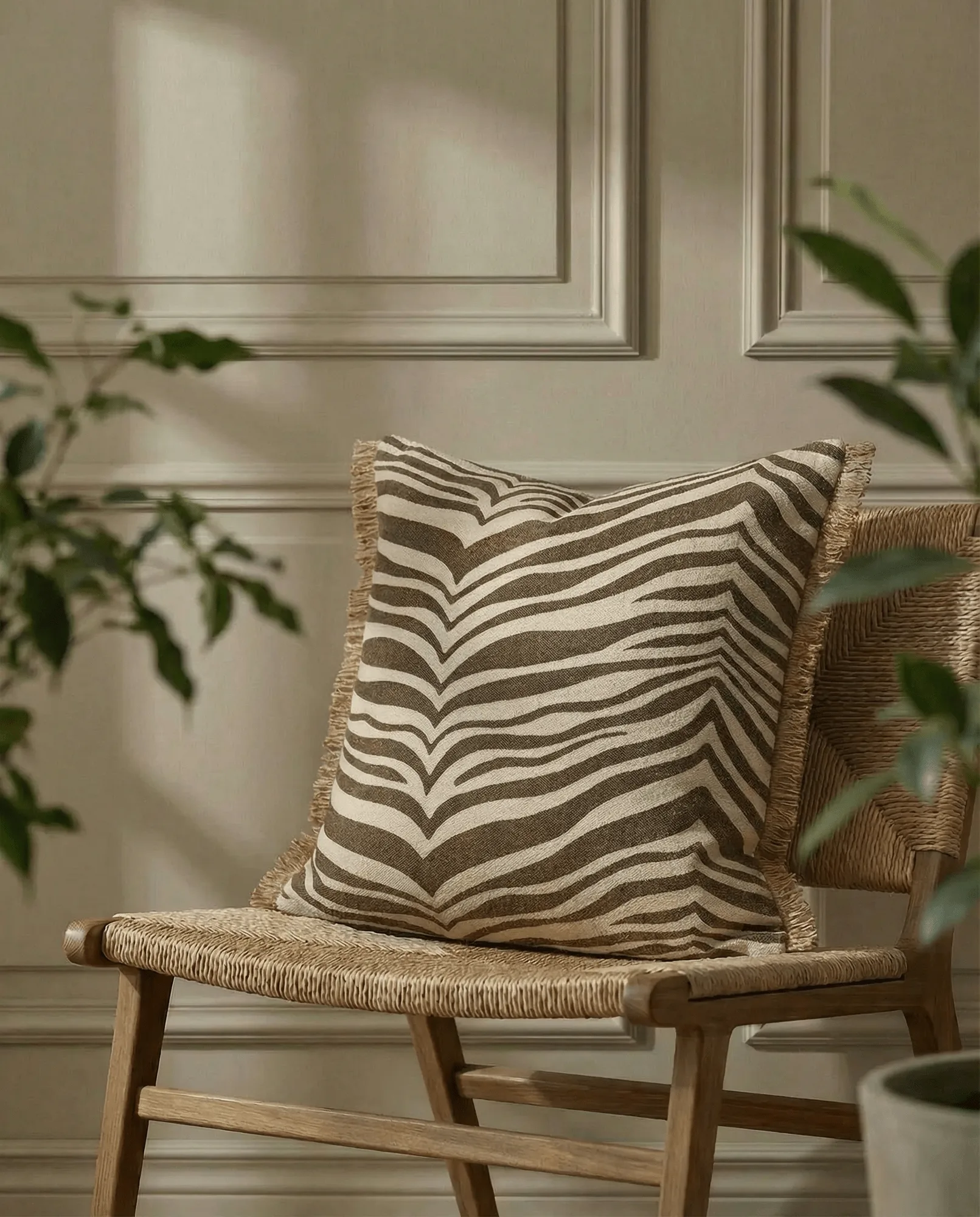 Zebra 쿠션, Brown-natural, 50x50 cm Classic Collection | 클래식 콜렉션