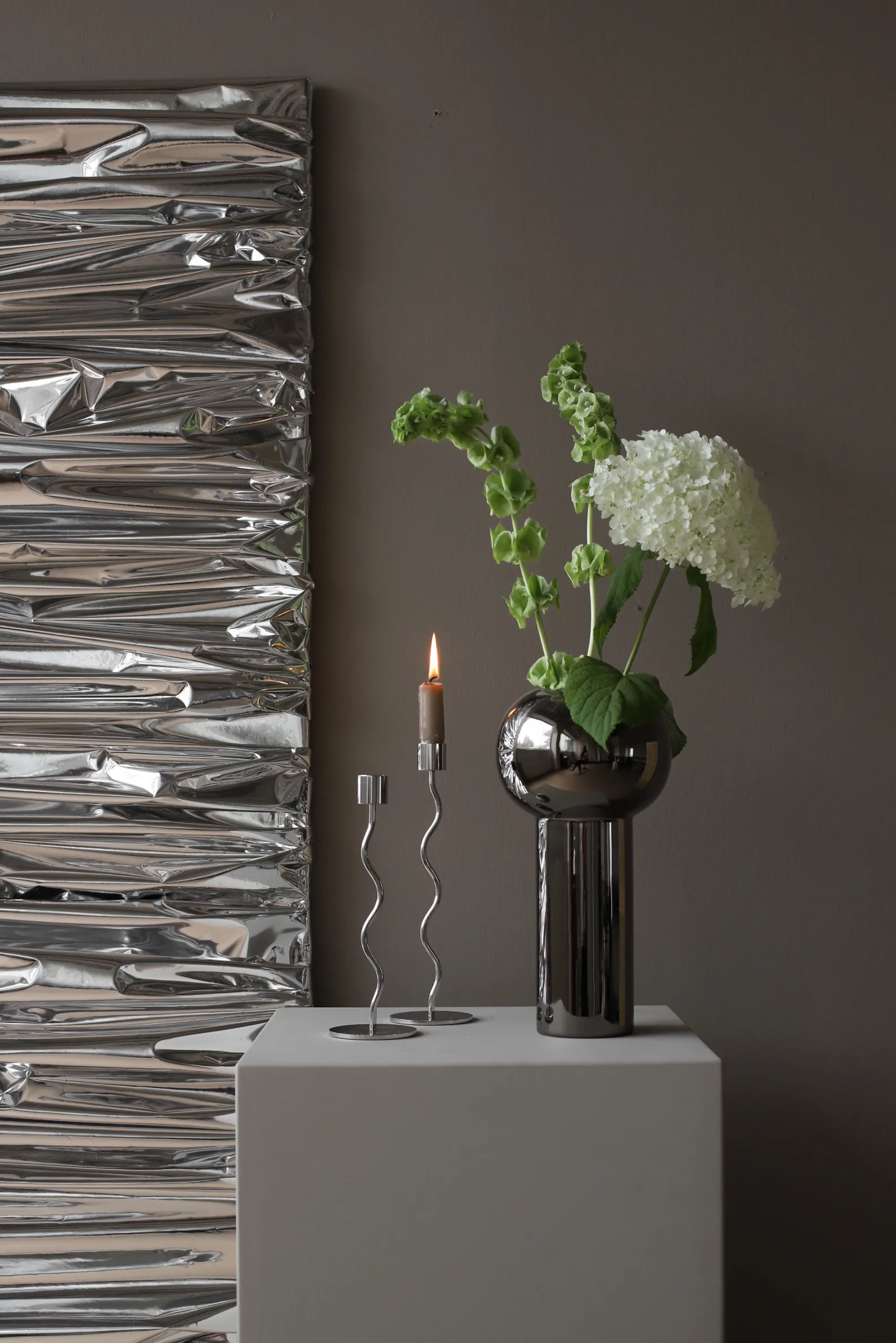 커브드 캔들 홀더 23 cm, Stainless Steel Cooee Design | 쿠이디자인