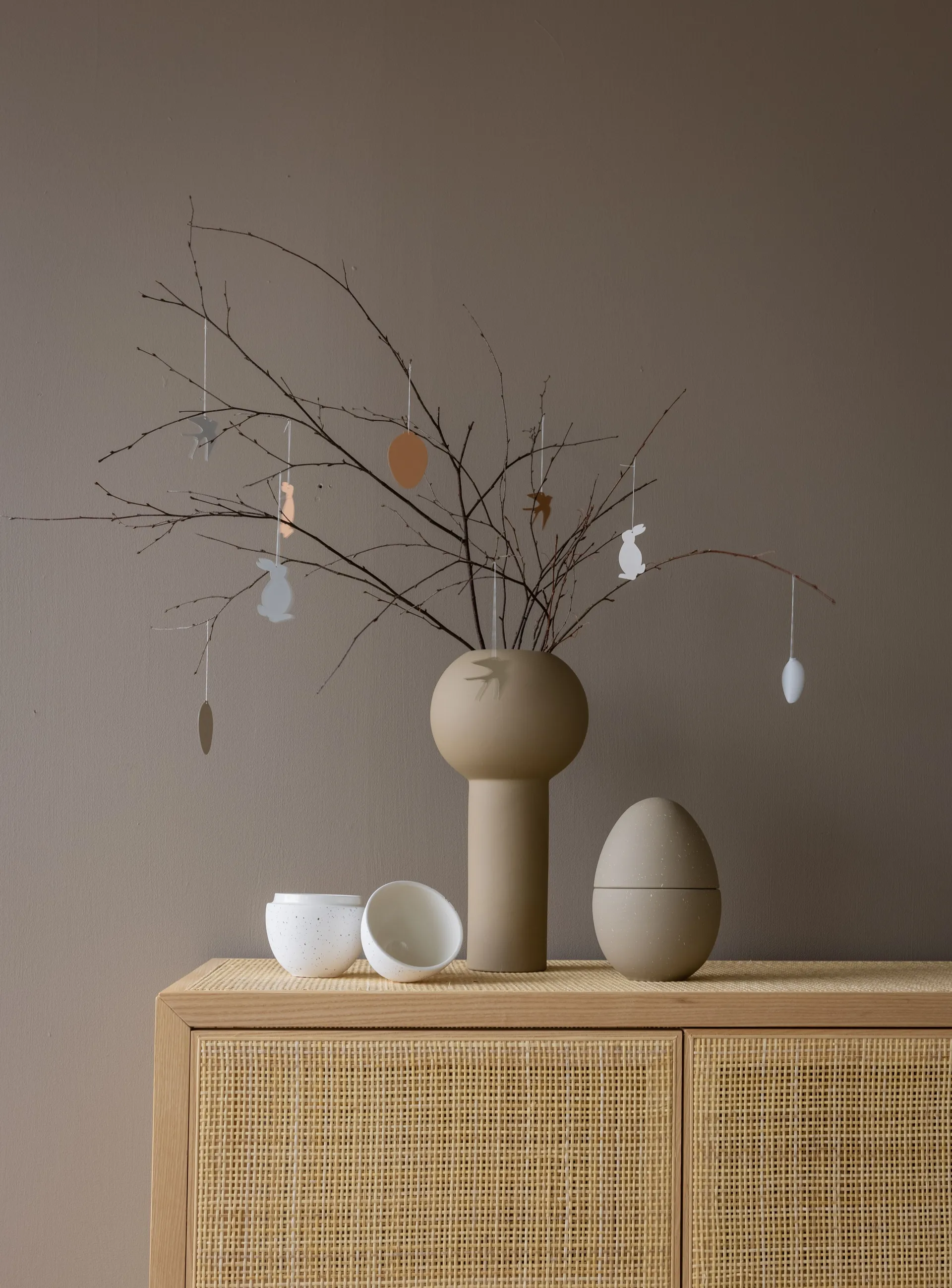 이스터 데코 산토끼 이스터 데코레이션 4개 세트, Cafe au lait Cooee Design | 쿠이디자인