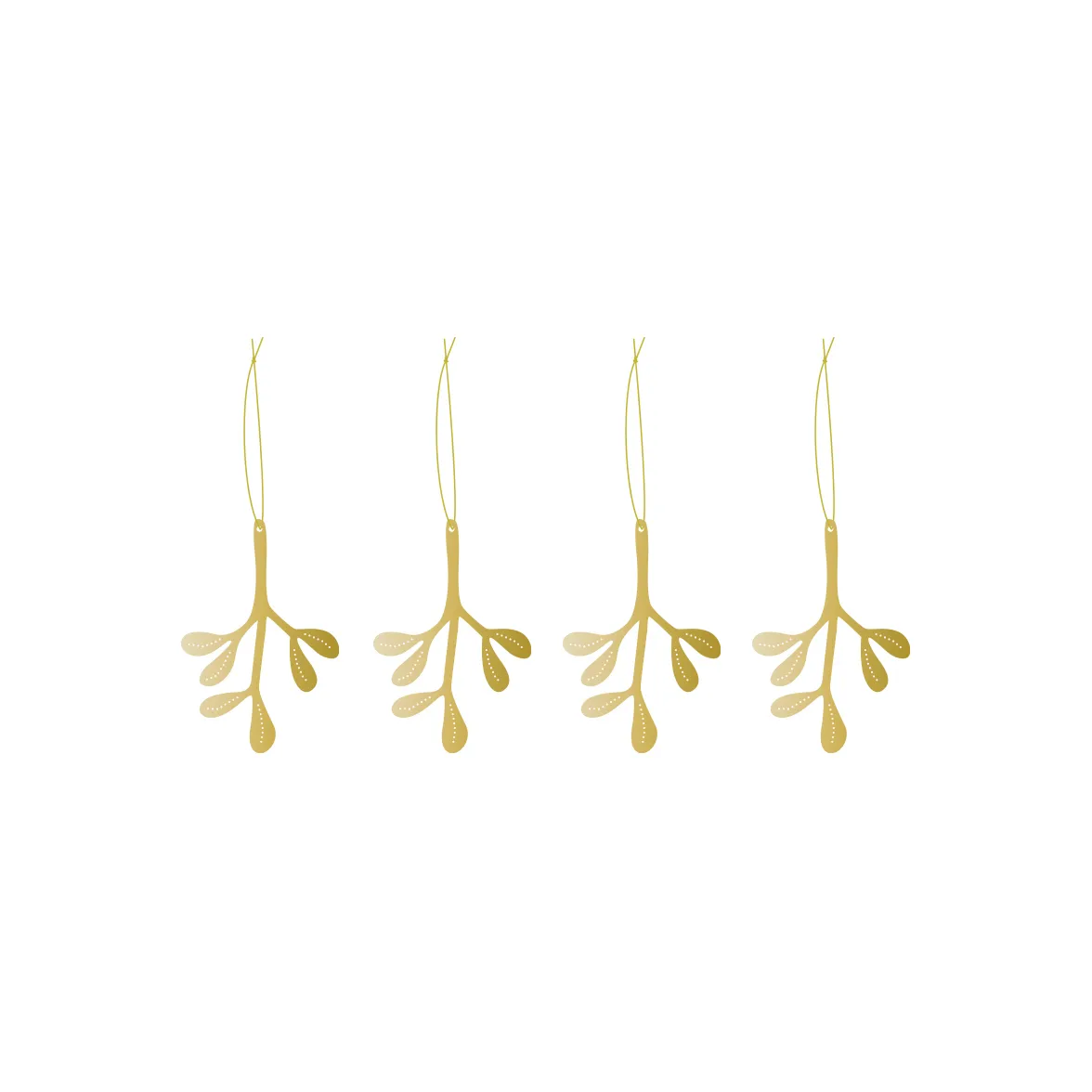 쿠이 바우블 브라스 4개 세트, Mistletoe Cooee Design | 쿠이디자인