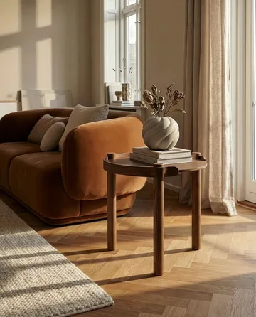 우디 테이블 Ø45 cm - Dark stained oak - Cooee Design | 쿠이디자인