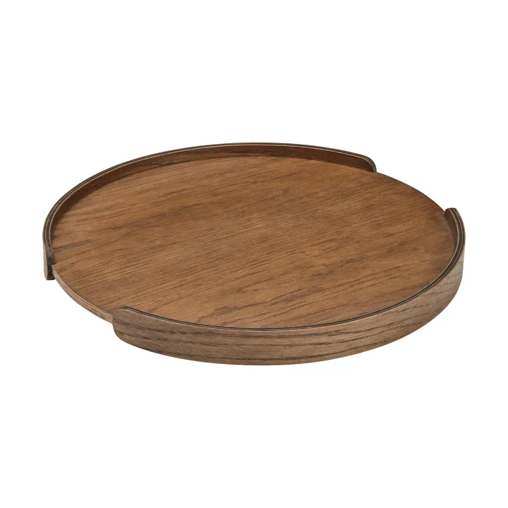 우디 트레이 - Dark stained oak, Ø35 cm - Cooee Design | 쿠이디자인