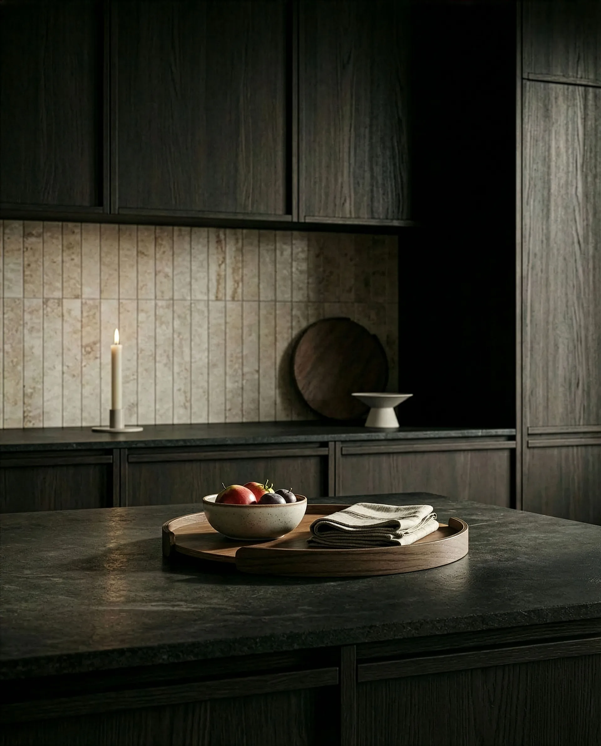 우디 트레이, Dark stained oak, Ø35 cm Cooee Design | 쿠이디자인