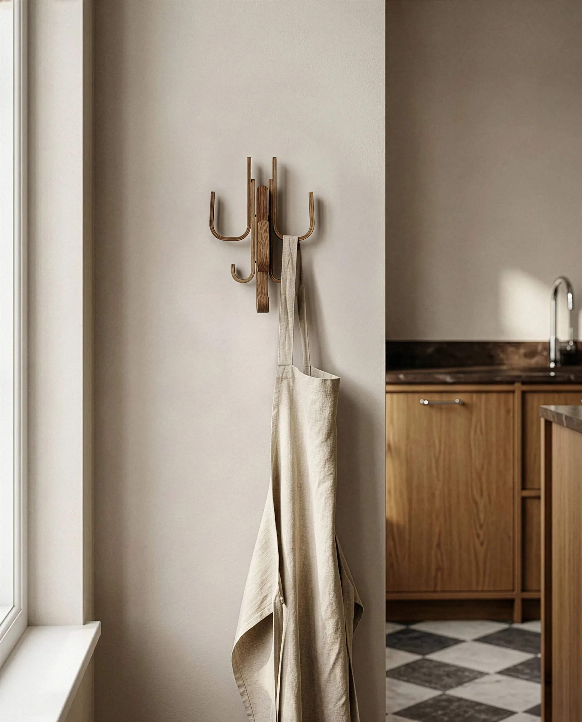 우디 후크 쓰리, Dark stained oak Cooee Design | 쿠이디자인