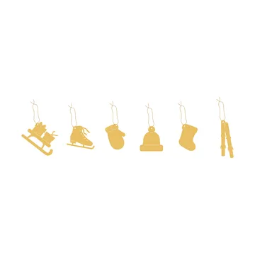 Deco Winter activities 크리스마스 오너먼트 6개 세트 - Brass - Cooee Design | 쿠이디자인