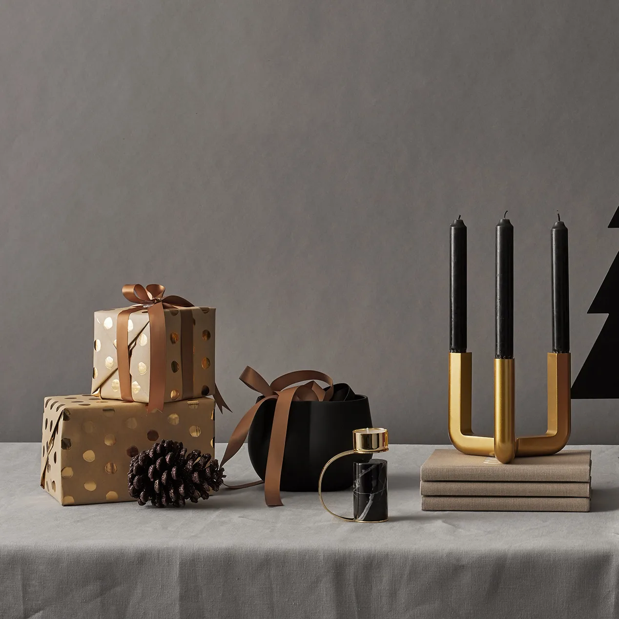 Heavy 캔들 홀더, nero marquina Cooee Design | 쿠이디자인
