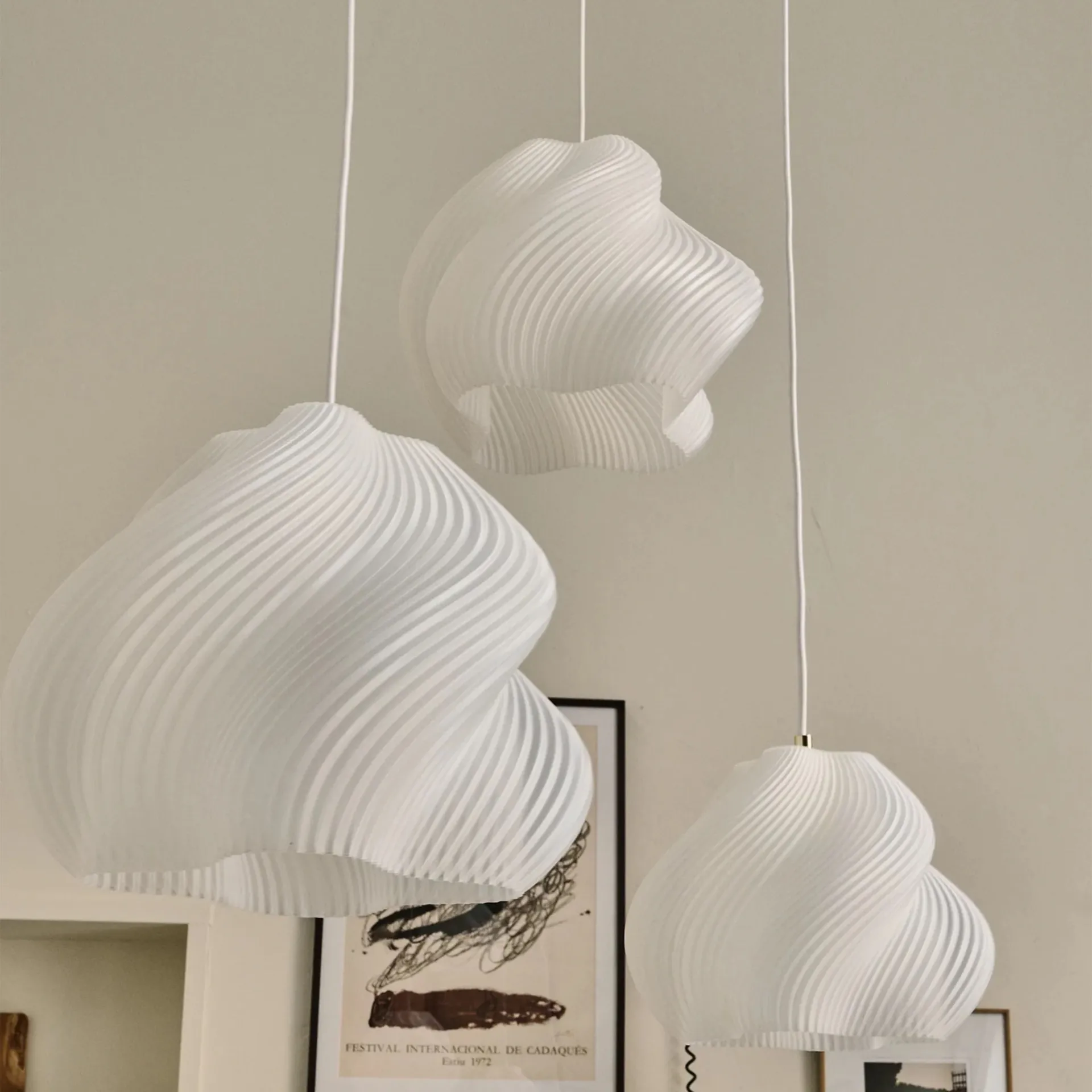 소프트 서브 펜던트 조명, White-chrome, 01, 20 cm Crème Atelier