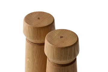 암스테르담 소금, 후추 그라인더 세트 - Natural, Fsc Oak, 2-piece Set - Crushgrind