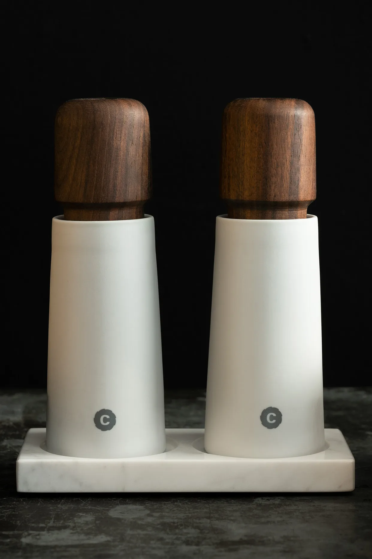 테이블토퍼 향신료 그라인더 스탠드, White Marble Crushgrind