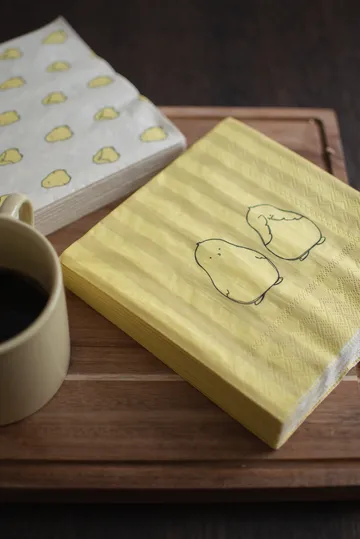 처비 치킨 스트라입드 페이퍼 냅킨 20개 세트 - Cream, 33x33 cm - DBKD | 디비케이디