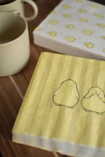 처비 치킨 스트라입드 페이퍼 냅킨 20개 세트 - Cream, 33x33 cm - DBKD | 디비케이디