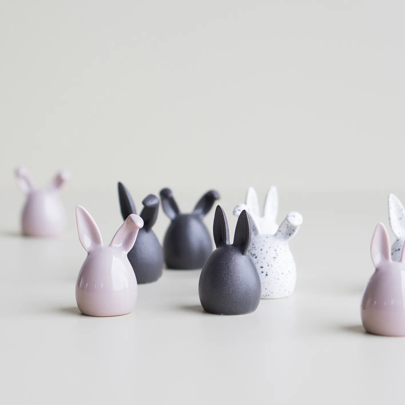 세 쌍둥이 부활절 토끼 3개 세트, white dot DBKD | 디비케이디