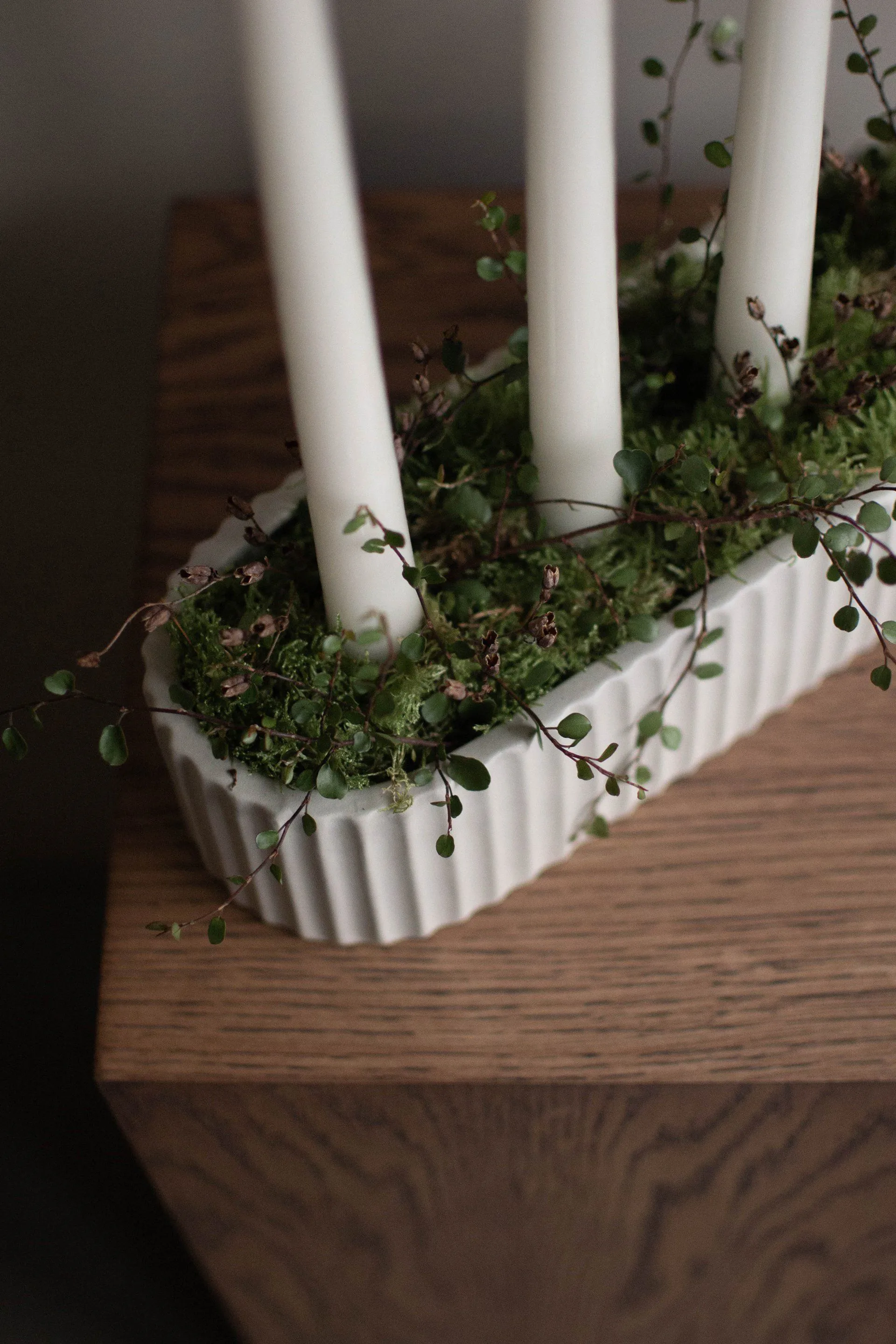 스트라이프 강림절 캔들 30 cm, Shiny white DBKD | 디비케이디