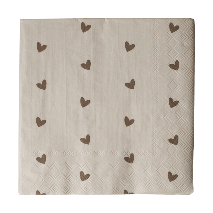 하트 페이퍼 냅킨 33x33 cm 20개 세트 - Brown-beige - DBKD | 디비케이디