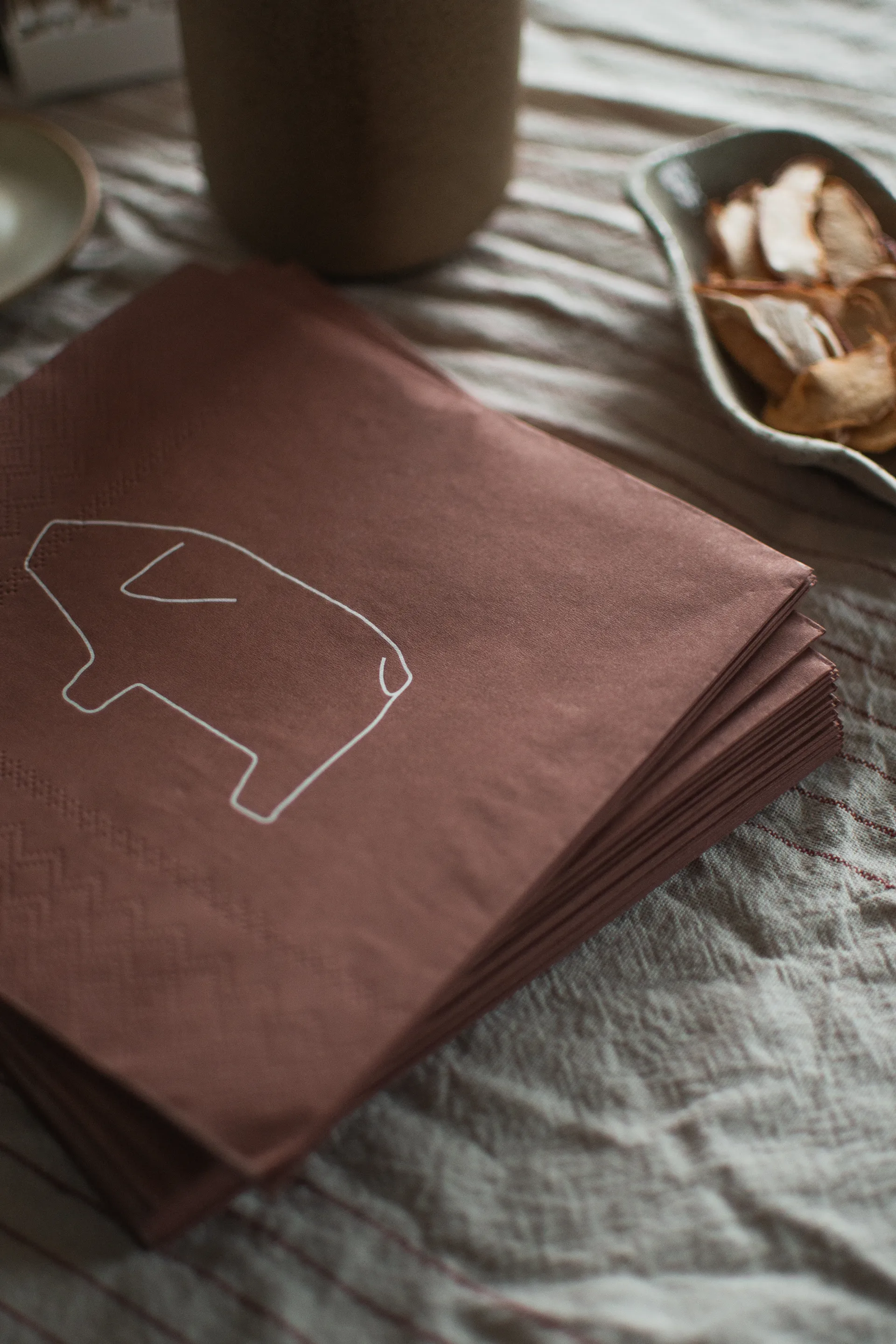 스웨디시 피그 페이퍼 냅킨 33x33 cm 20개 세트, Red DBKD | 디비케이디