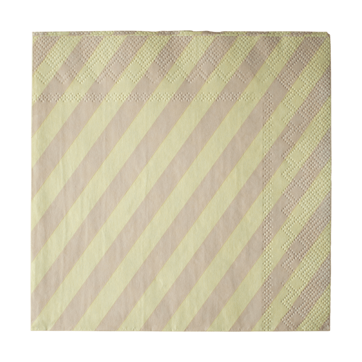 스트라이프 페이퍼 냅킨 33x33 cm 20개 세트 - Yellow - DBKD | 디비케이디