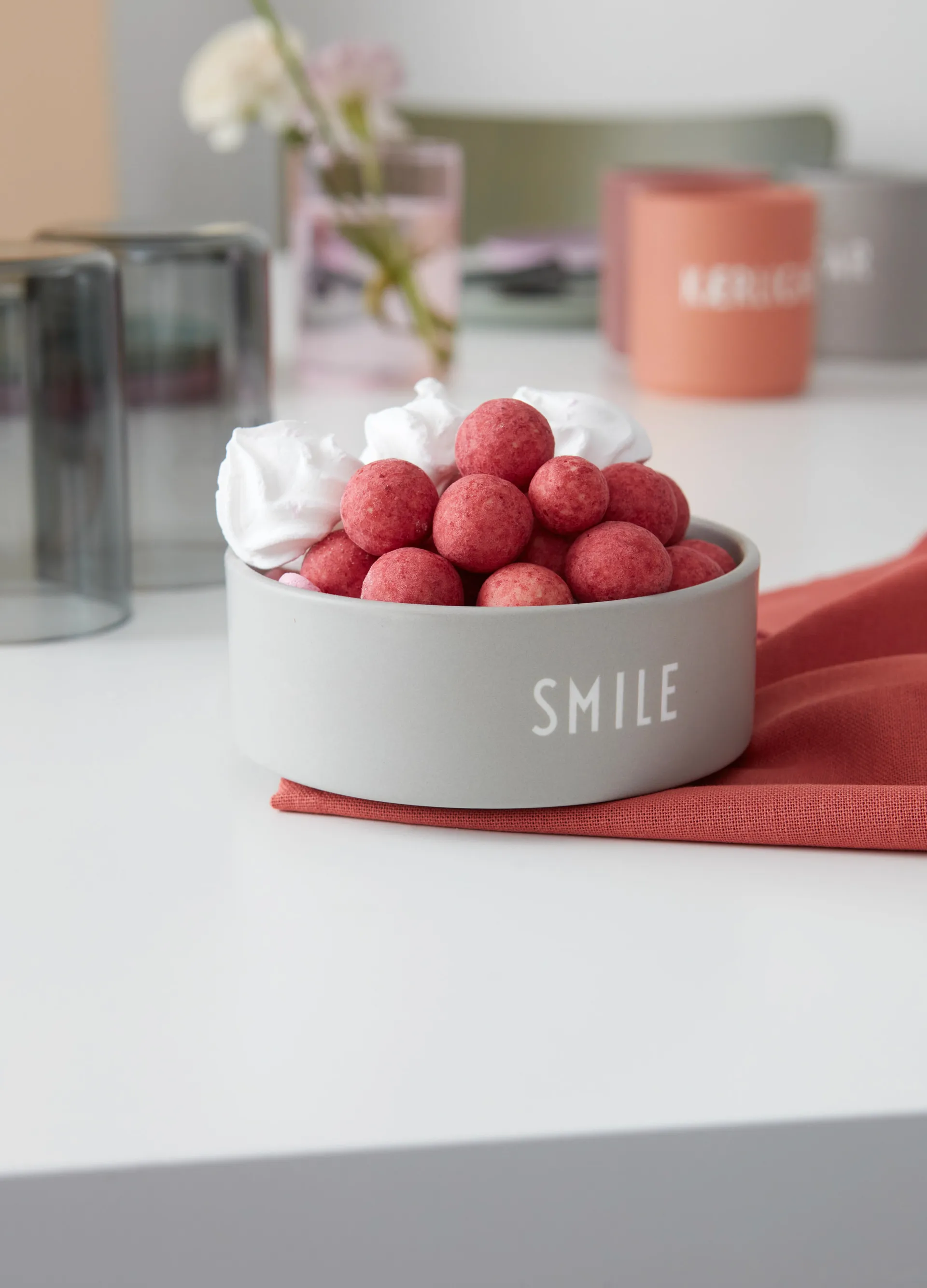 디자인레터스 스낵 보울 블 Ø12 cm, Smile-grey Design Letters | 디자인레터스