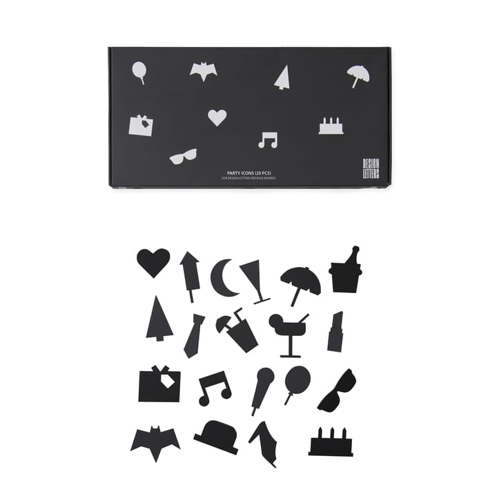 파티 아이콘 투 레터보드 20 피스 - black - Design Letters | 디자인레터스