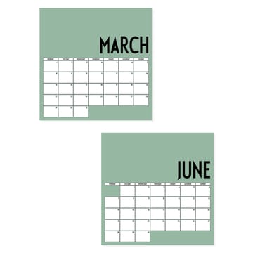 벽 캘린더 2021 - dark green - Design Letters | 디자인레터스