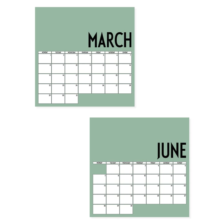 벽 캘린더 2021 - dark green - Design Letters | 디자인레터스
