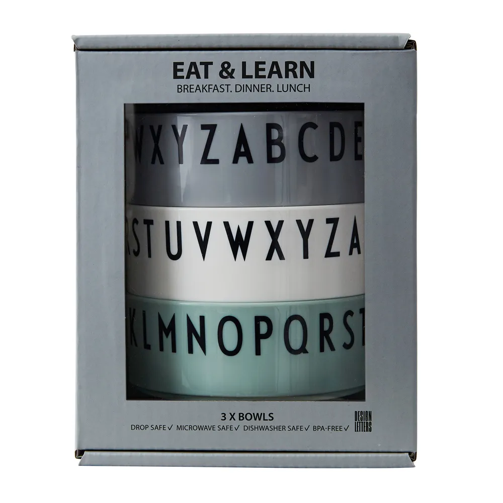 브렉퍼스트 디너 런치 보울 3개 세트, green Design Letters | 디자인레터스