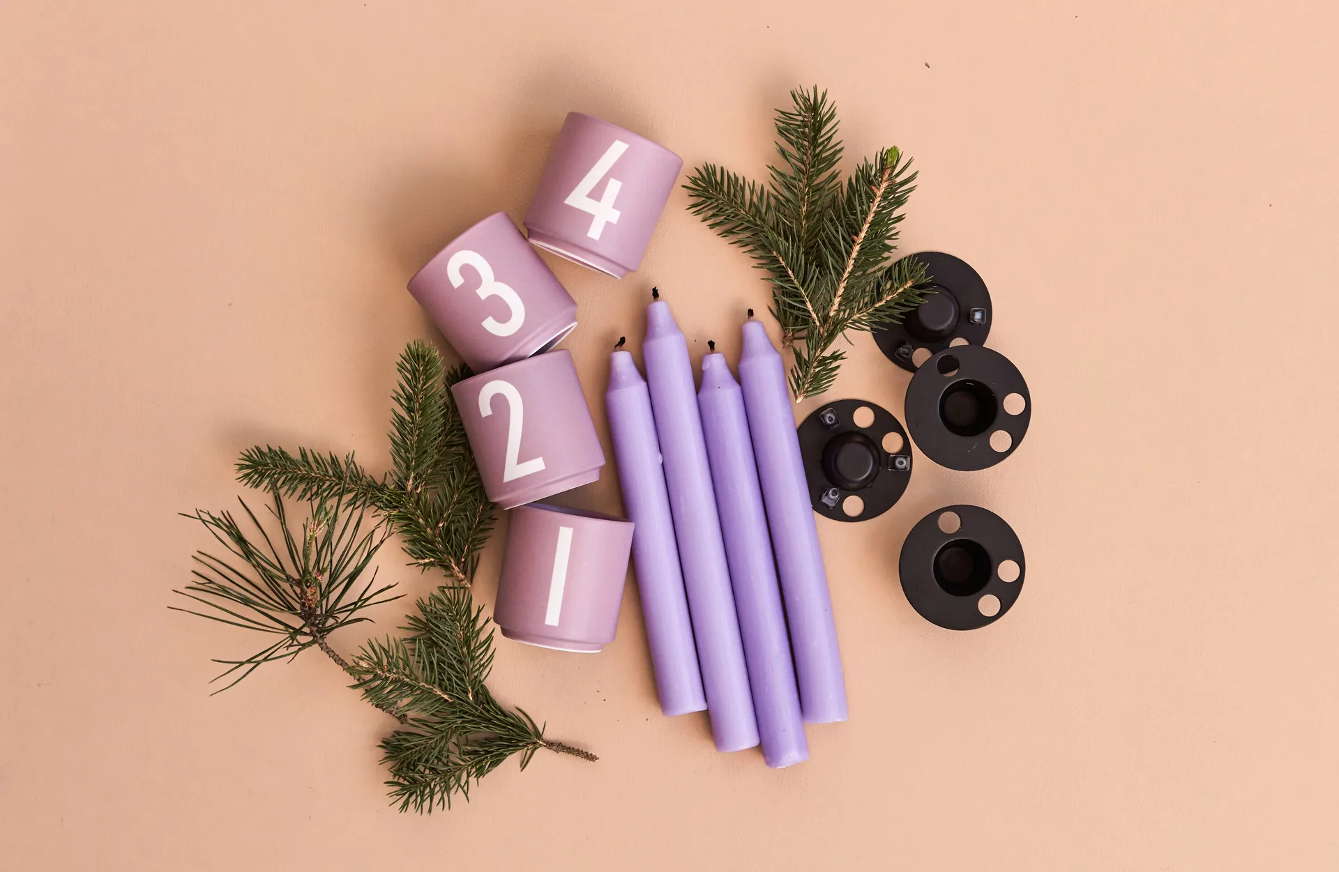 미니 컵 세트 4, Lavender Design Letters | 디자인레터스