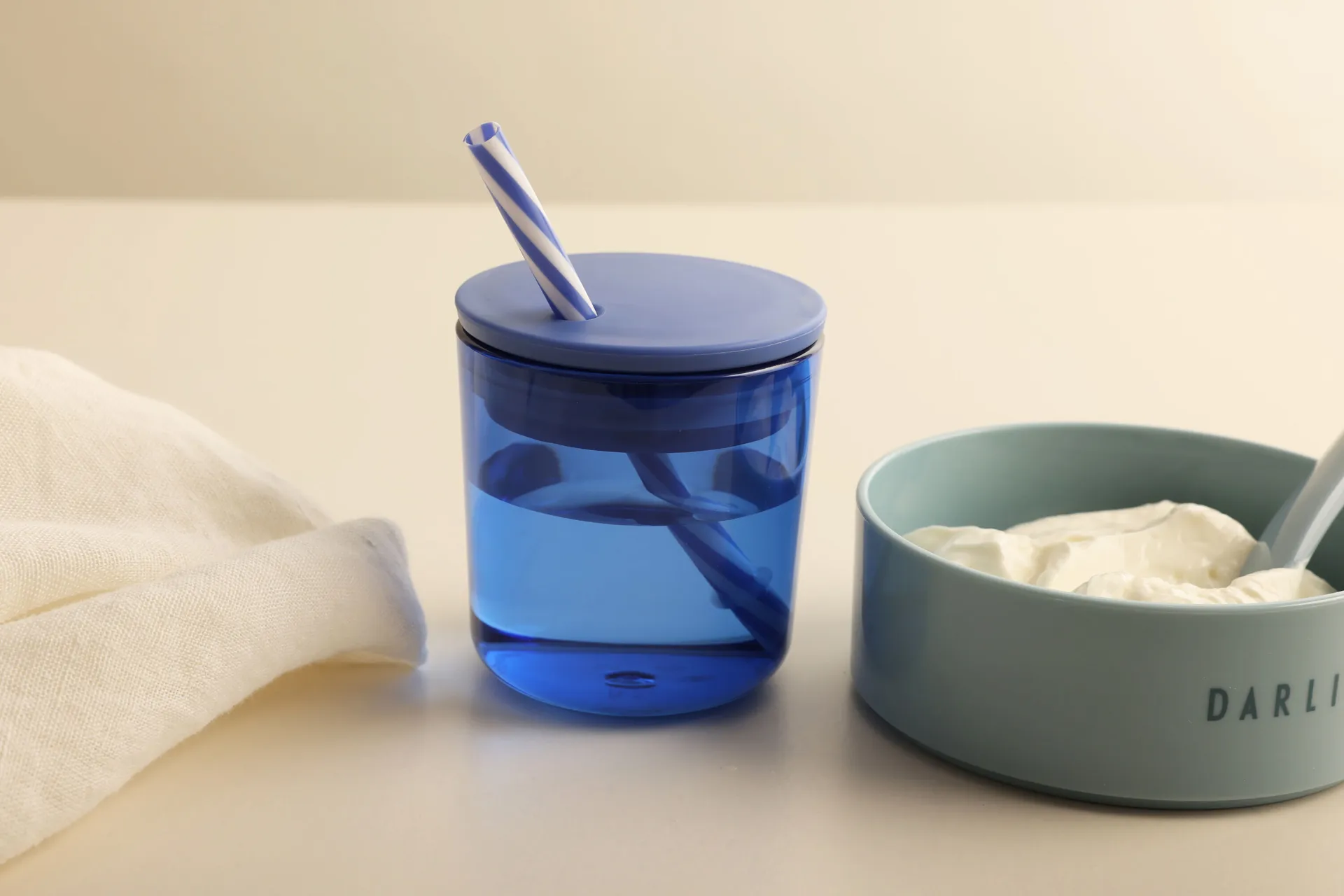 디자인레터스 덮개 있는 스트로우, Blue Design Letters | 디자인레터스