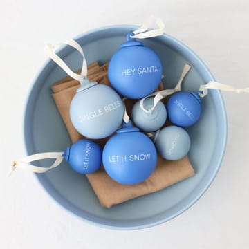 XMAS Stories 크리스마스 바우블 Ø4 cm 4 parts - Cobalt blue-light blue - Design Letters | 디자인레터스