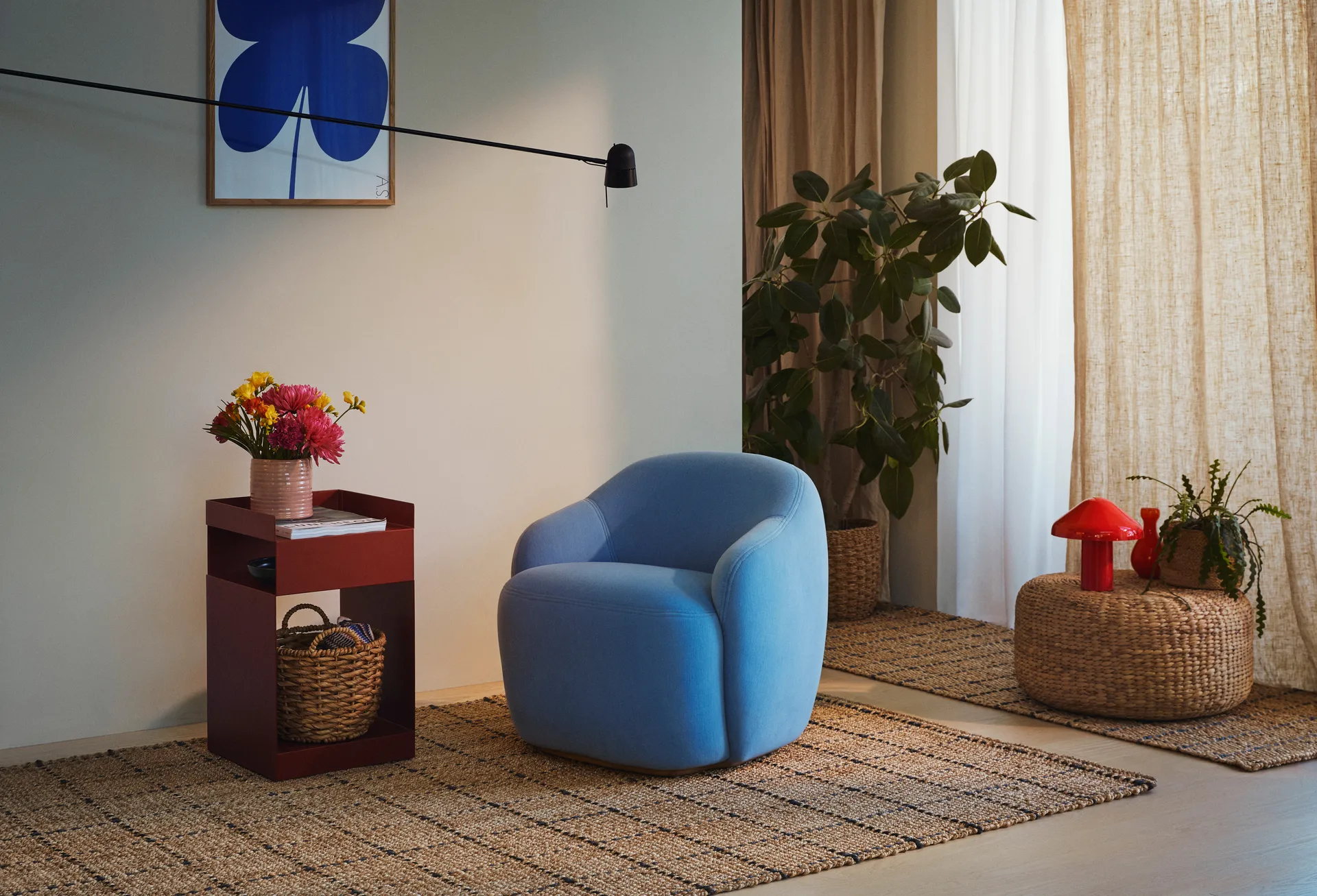 프레야 황헴프 러그 체크 190x290 cm, Natural-dark Grey Dixie | 딕시