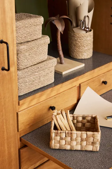 에밀 뚜껑 있는 사각 바구니 3개 세트 - Natural - Dixie | 딕시