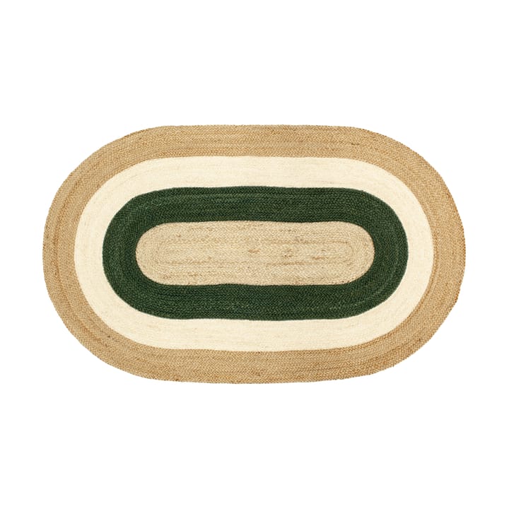 엘린 스트라이프 오벌 황헴프 러그 92x150 cm - Green - Dixie | 딕시