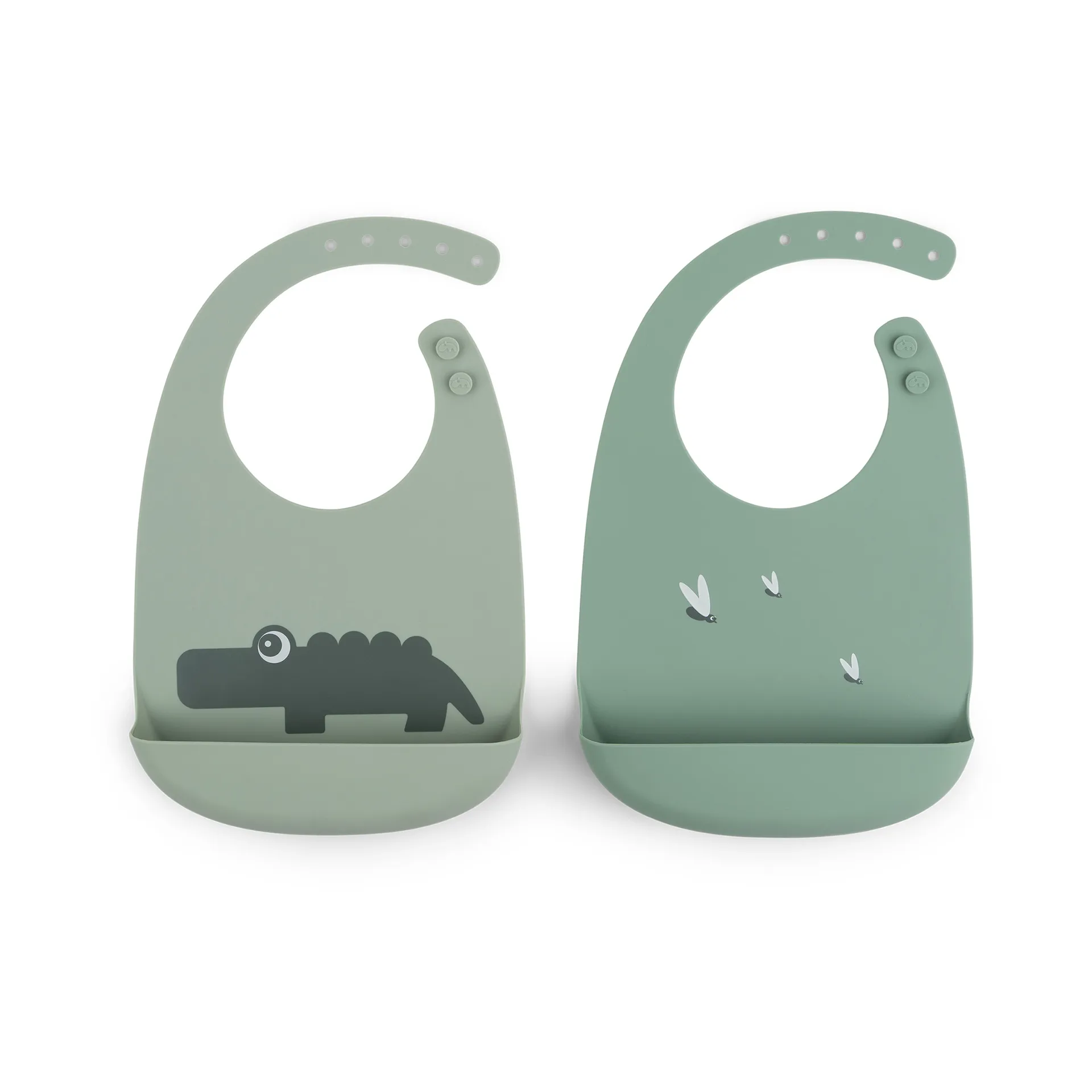 크로코 턱받이 2개 세트, Green Done by deer | 던바이디어