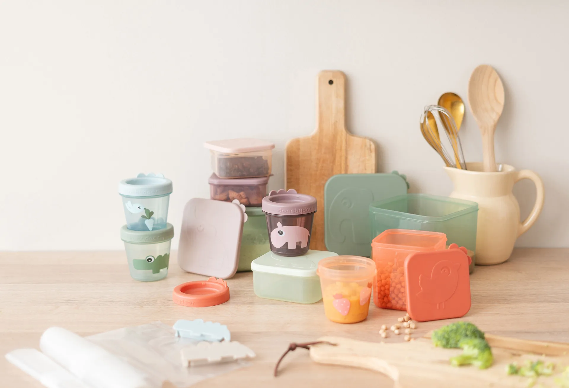 오쪼 런치 박스 3개 세트, Powder Done by deer | 던바이디어