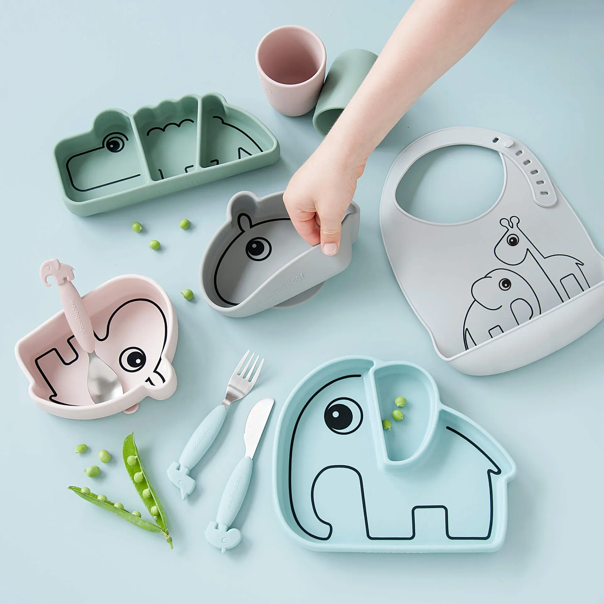 크로코 스틱&스테이 어린이용 접시 9x21 cm, Green Done by deer | 던바이디어