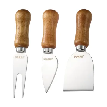 올바 치즈 나이프 세트 - Acacia wood, stainless steel, 3-piece, 13 cm - Dorre | 도레