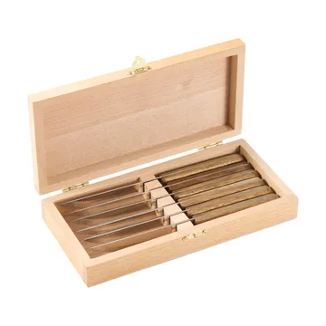 BBQ 스테이크 나이프 - Stainless steel, 6-pack, acacia wooden box, 22.5x2 cm - Dorre | 도레
