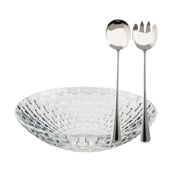 글리터 샐러드 보울 세트 - Glass, stainless steel, 3 pieces - Dorre | 도레