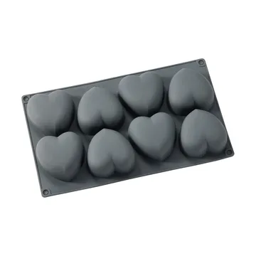 벡 베이킹 틴 - Grey, heart, silicone, 8 pcs - Dorre | 도레