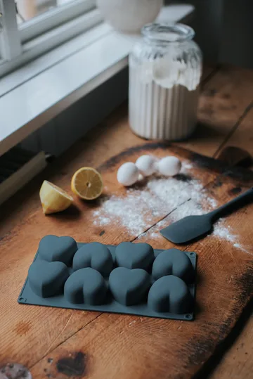 벡 베이킹 틴 - Grey, heart, silicone, 8 pcs - Dorre | 도레