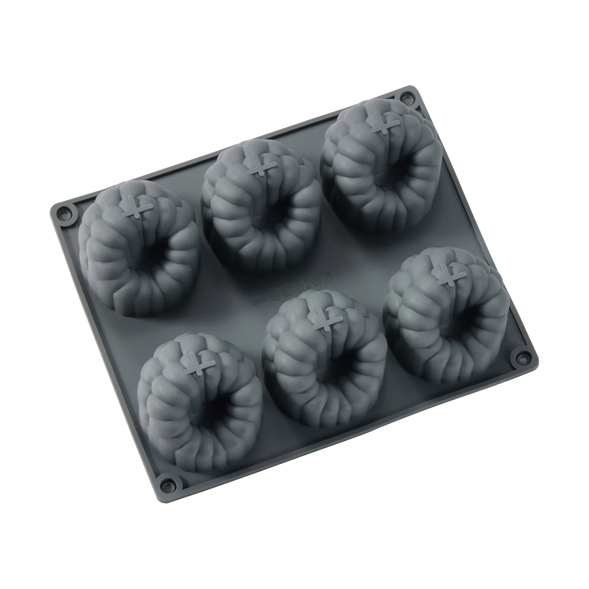 벡 베이킹 틴, Grey, raspberry, silicone, 6 pcs Dorre | 도레