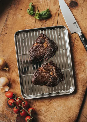 길리 가스트로 팬 - Stainless steel, with rack, 31.5x24.5 cm - Dorre | 도레