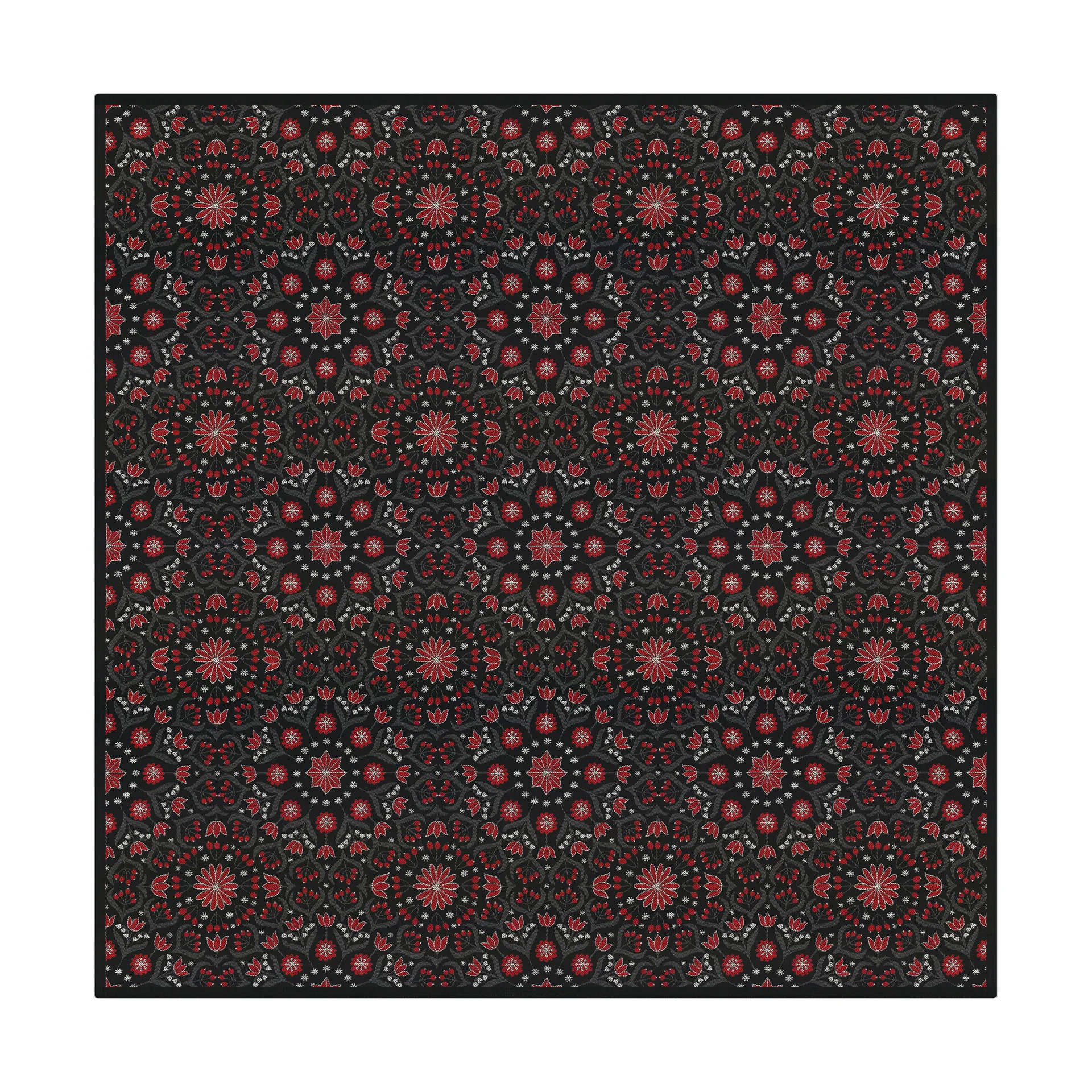 베티스 크리스마스 테이블보 145x145 cm, Red-black Ekelund Linneväveri | 에켈룬드 린네바베리