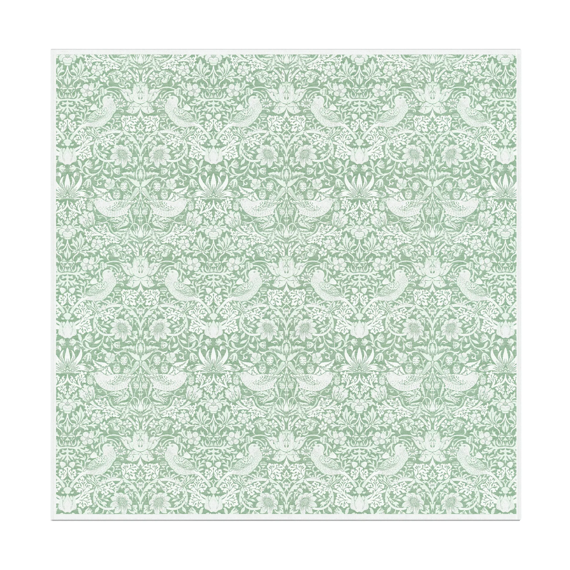 스트로베리 시프 테이블 클로스 150x150 cm, Green Ekelund Linneväveri | 에켈룬드 린네바베리