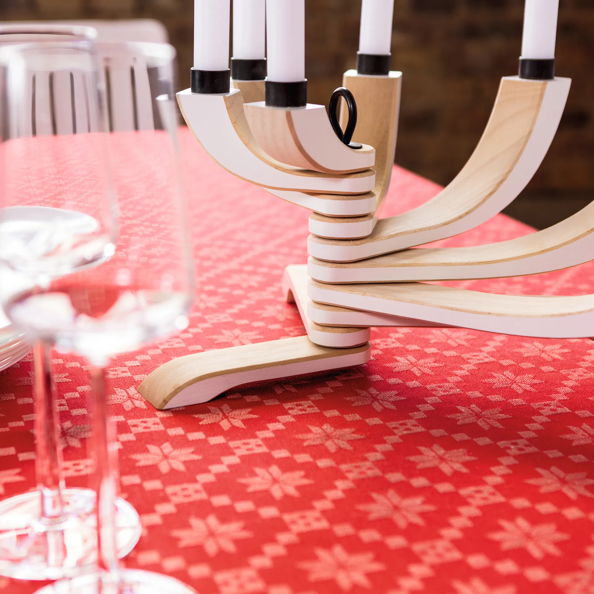 장미꽃 테이블 클로스, 150x150 cm Ekelund Linneväveri | 에켈룬드 린네바베리